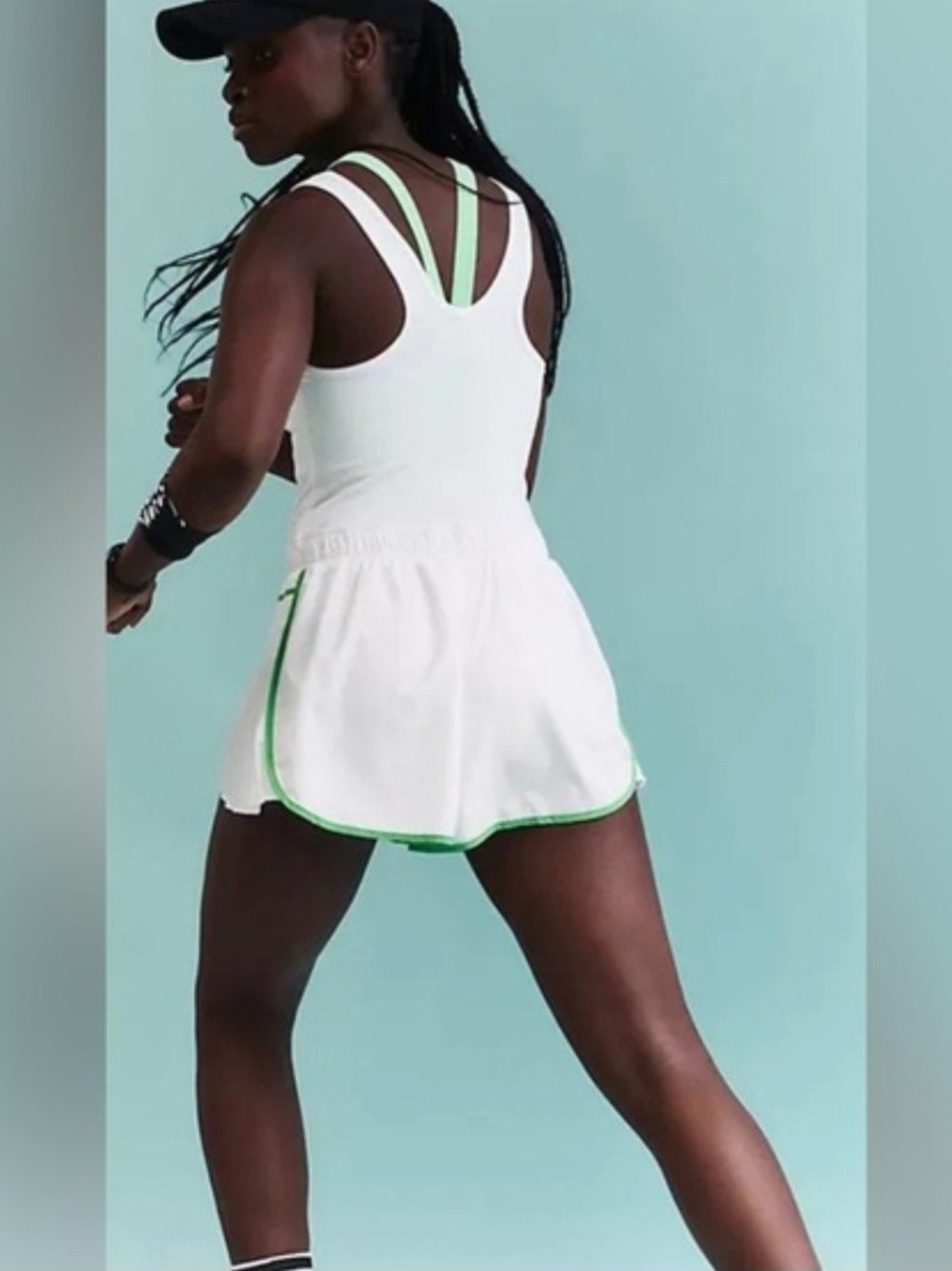 White FP Movement Easy Tiger Shortsie with Green trim
